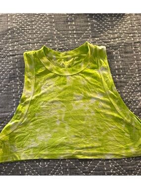 Neon Lime Tie-Dye Tank Top - Women